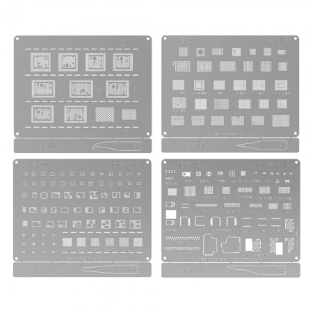 2uul BG01 4-in-1 ABCD BGA Reballing Stencil Set for iPhone 8 to 16Pro Max (without 16e)