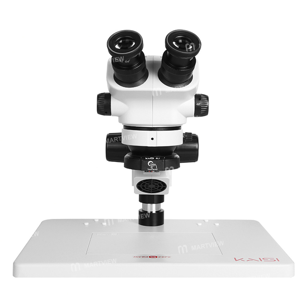 kaisi 7050pro-7-50x-synchronous-zoom-binocular-stereo-microscope-with-big-base-fume-extractor-7