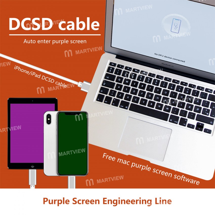 DCSD Serial Cable for iPhone Serial Port Engineering Charger Cable with Light