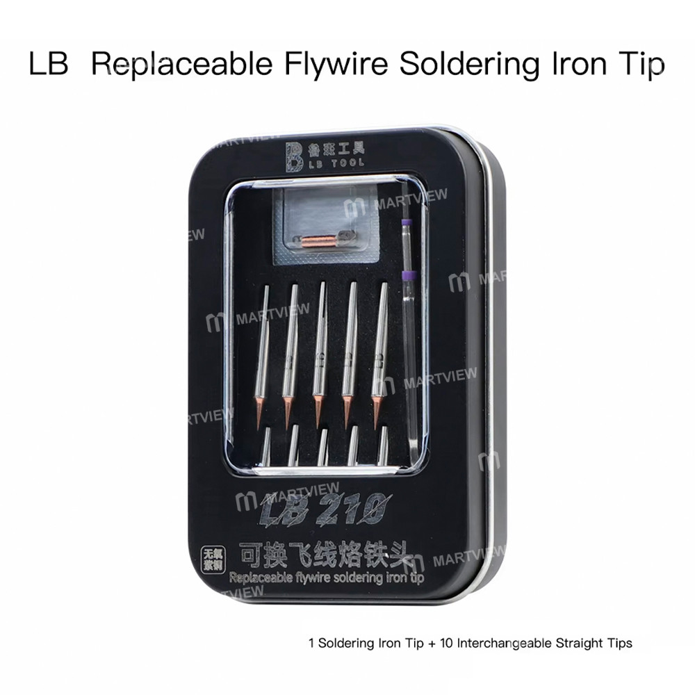 lb tool-lb-210-heating-core-with-10pcs-replacement-straight-head-for-screen-motherboard-flying-wire-