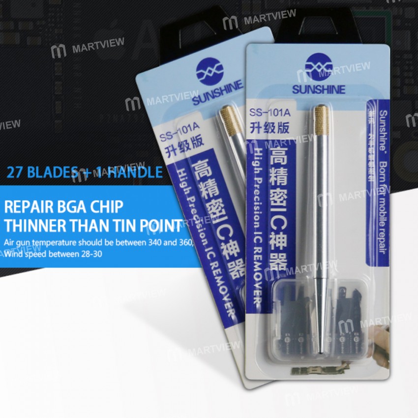 Sunshine SS-101A BGA IC Chip CPU Glue Remove Repair with 27 Blades