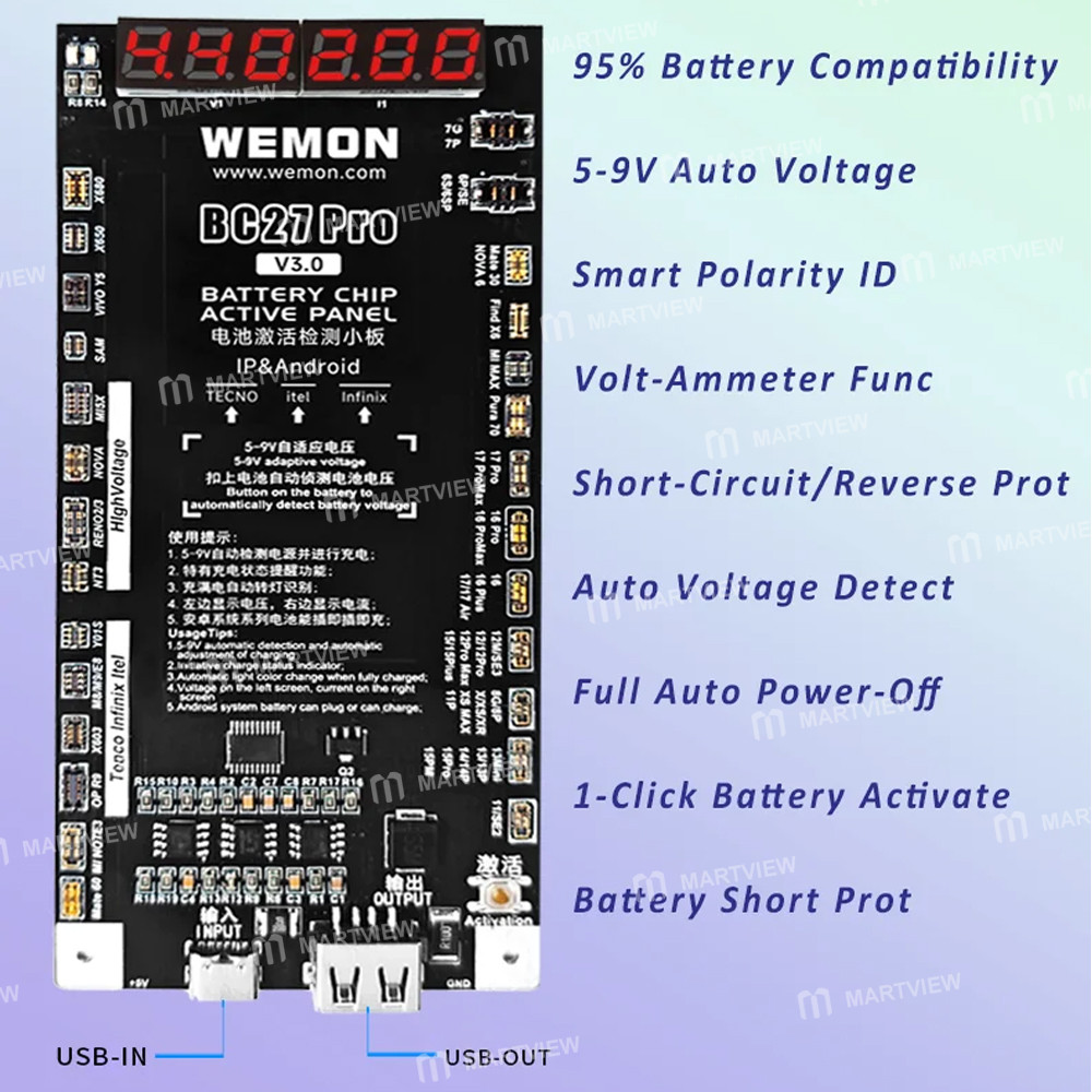 wemon bc27-pro-5v-9v-battery-activation-detection-board-for-iphone-6-17pm-95-android-phones-8