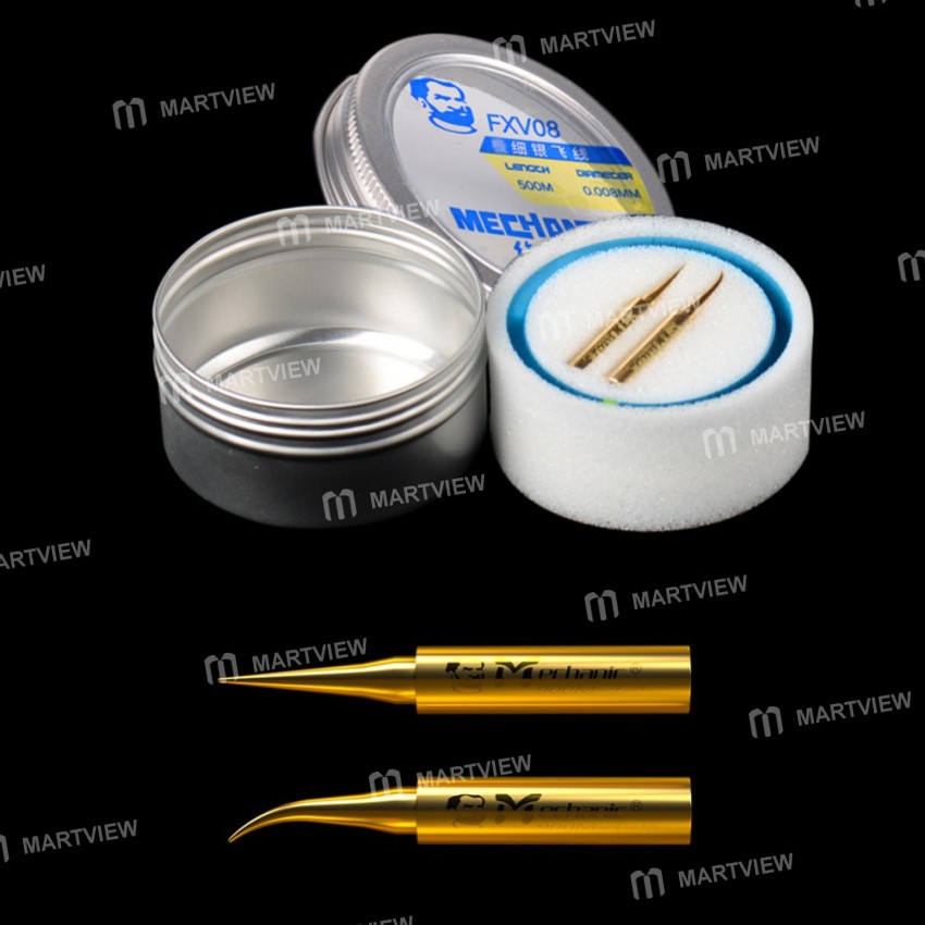 Mechanic FXV08 3-in-1 500m 0.008mm Superfine Silver Flying Line With Solder Iron Tip Set