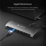 Orico TB3-S1 40Gbps USB Type-C to USB3.0 RJ45 Thunderbolt 3 Aluminum Alloy Docking Station