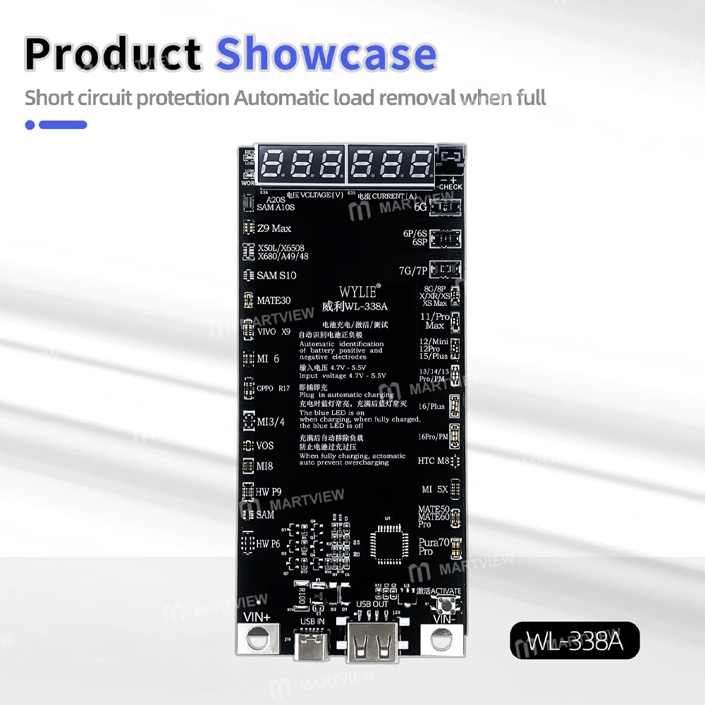 wylie wl-338a-battery-charge-activation-board-for-iphone-6-to-16pro-max-huawei-samsung-xiaomi-5
