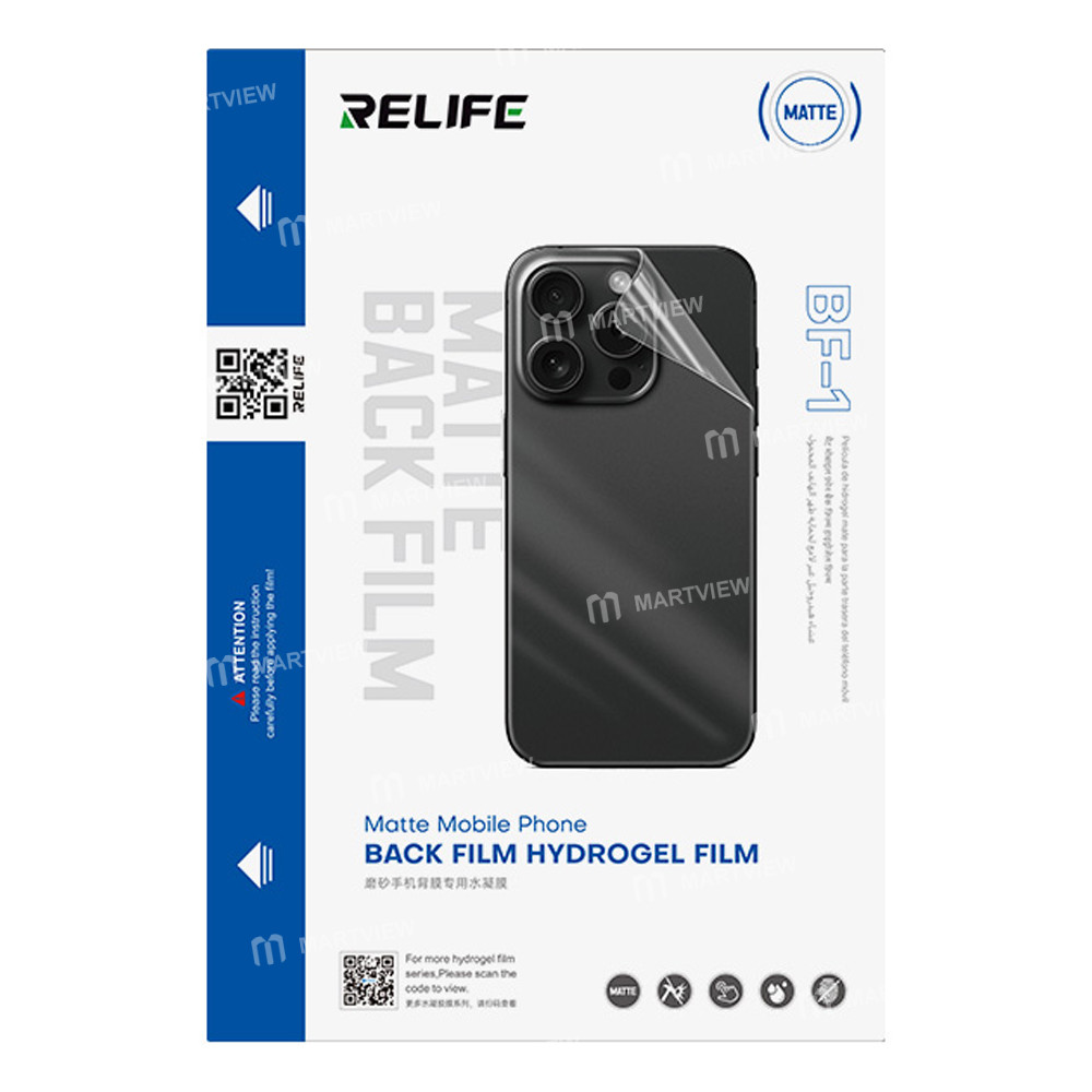 relife bf-1-7-inch-matte-mobile-phone-back-film-hydrogel-film-for-back-cover-protection--50pcs-1