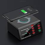 X9 8 Ports 100W Smart LED Display Wireless PD QC3.0 USB Universal Fast Charger Base
