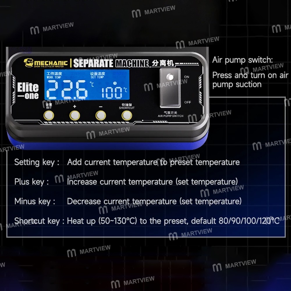 mechanic elite-one-360-rotating-cell-phone-lcd-screen-separate-machine-built-in-vacuum-pump-9
