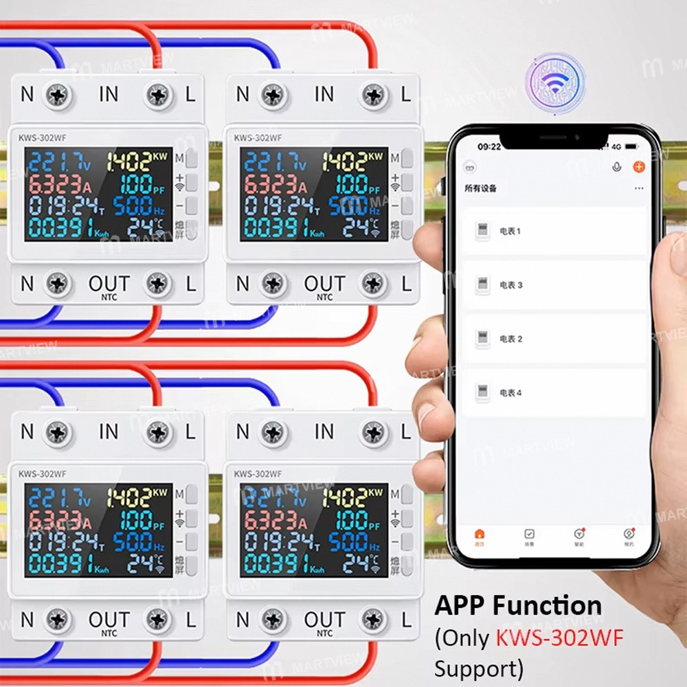 kws 302-series-multifunctional-rail-mounted-voltage-current-meter-with-power-off-protection--wifi-ca