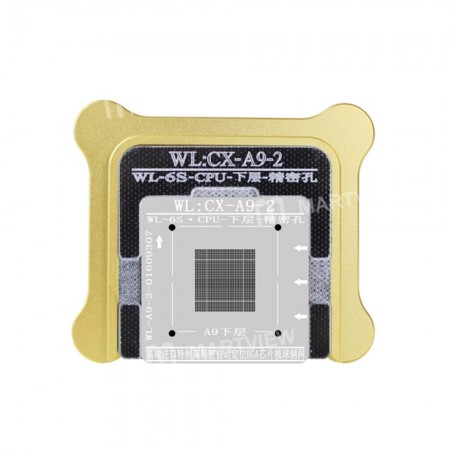 WL High-Quality A9 CPU Lower Tin Plate Steel Net BGA Reballing Stencil with Fixed Plate and Holder for iPhone 6S / 6S Plus