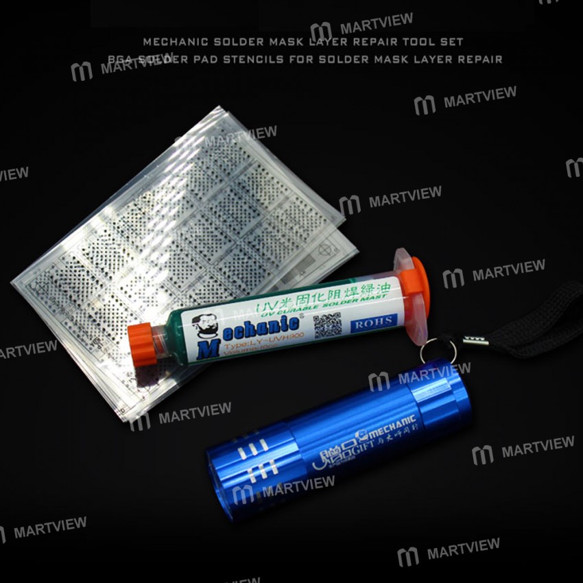 Mechanic S1512 UV Glue Board Green Oil Net Flashlight Soldering Paste Kit for BGA PCB Rework Circuit