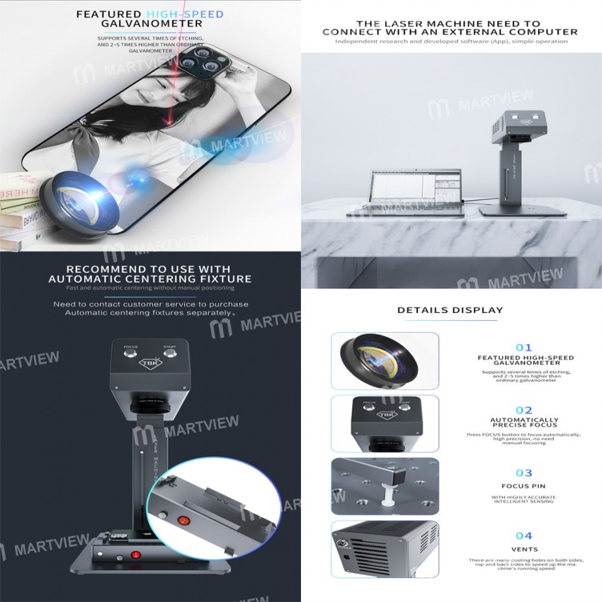 TBK 958M Auto Focus Laser Printing Engraving Marking Machine for Back Glass Remover Separating