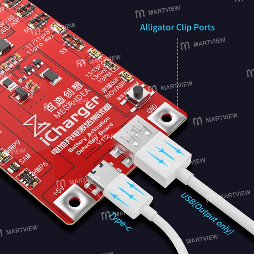 MEGA-IDEA iCharger 3.0 Battery Charge Activation Test Board for iPhone 5-13Pro Max Samsung Huawei