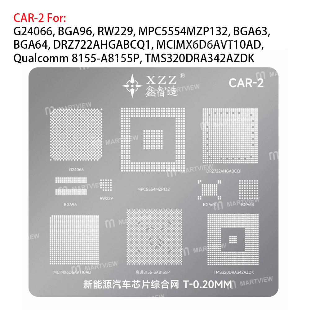 xzz car-series-new-energy-vehicles-ic-chips-comprehensive-bga-reballing-stencil-set-3