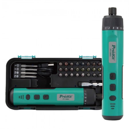 Pro'sKit PT-1366U 3.6V Cordless 7+1 Gear Torque Adjustment Electric Screwdriver Set