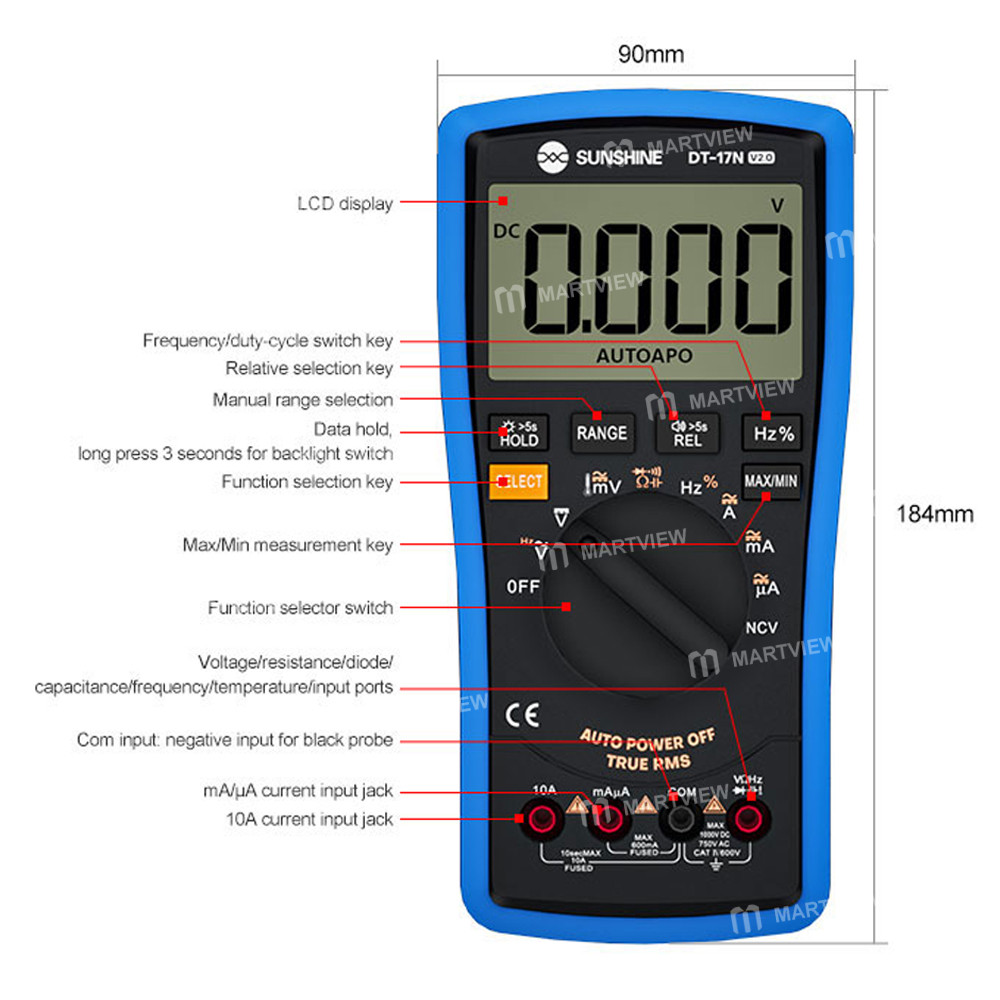 sunshine dt-17n-handheld-digital-multimeter-with-lcd-backlight-4