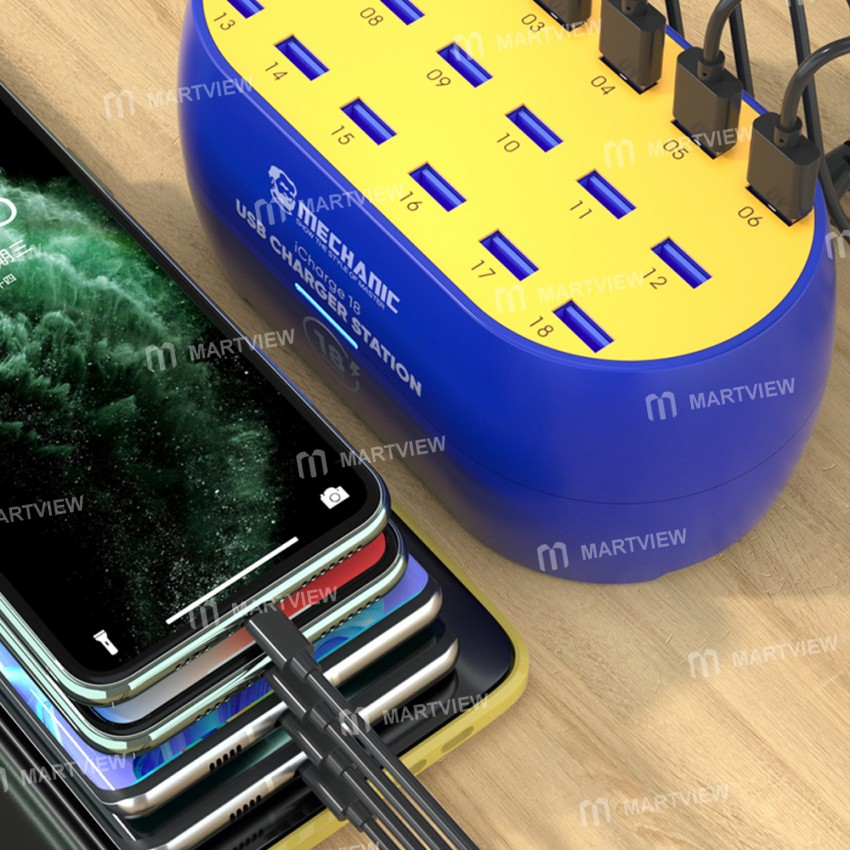 Mechanic iCharger 18 Multiport USB Desktop Fast Charger Station for iPhone/Android Phone