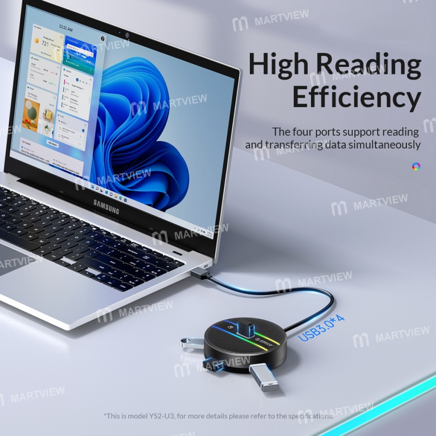 orico ys1-c2-usb-c-to-usb-a-4-port-desktop-type-usb-30-5gbps-high-speed-expansion-hub-8