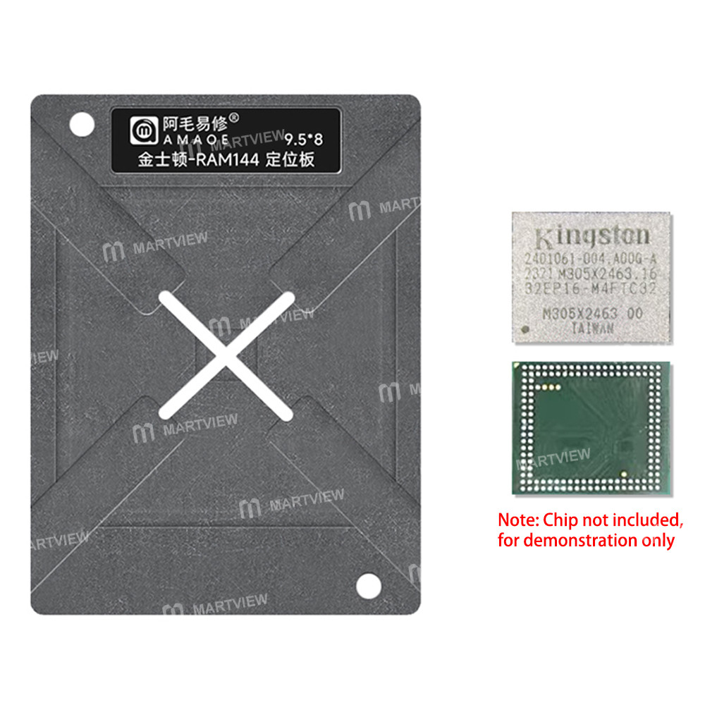 amaoe 012mm-kingston-ram144-04-spacing-memory-chips-bga-reballing-stencil-tin-plating-platform-set-3