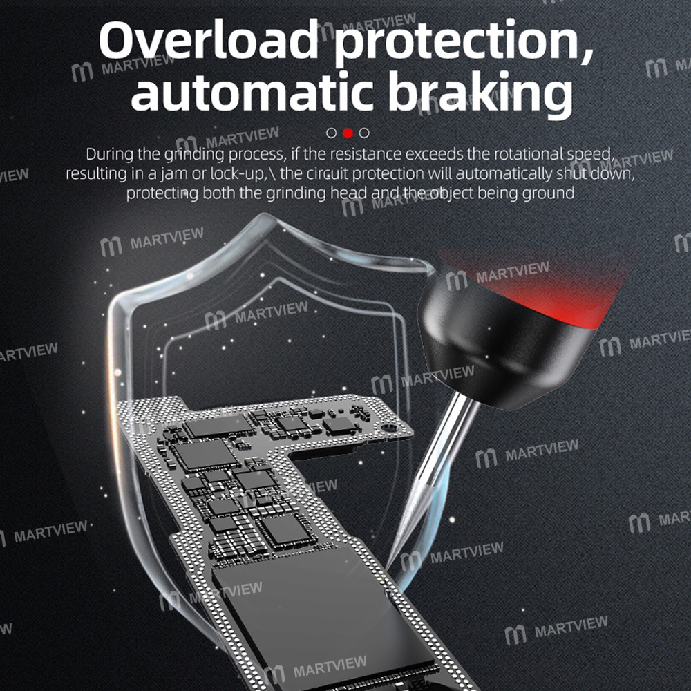 jtx gp-1-type-c-5-speed-regulation-torque-polishing-pen-with-6pcs-grinding-head-for-chip-polishing-1