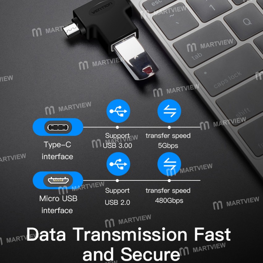 Vention 2-in-1 Type-C to USB/Micro USB OTG Converter Adapter for Huawei/Xiaomi/Samsung