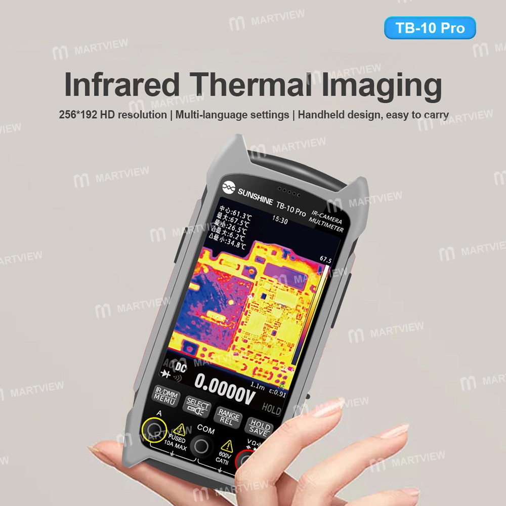sunshine tb-10-pro-handheld-infrared-thermal-imager-multimeter-for-pcb-repair--temp-measurement-7