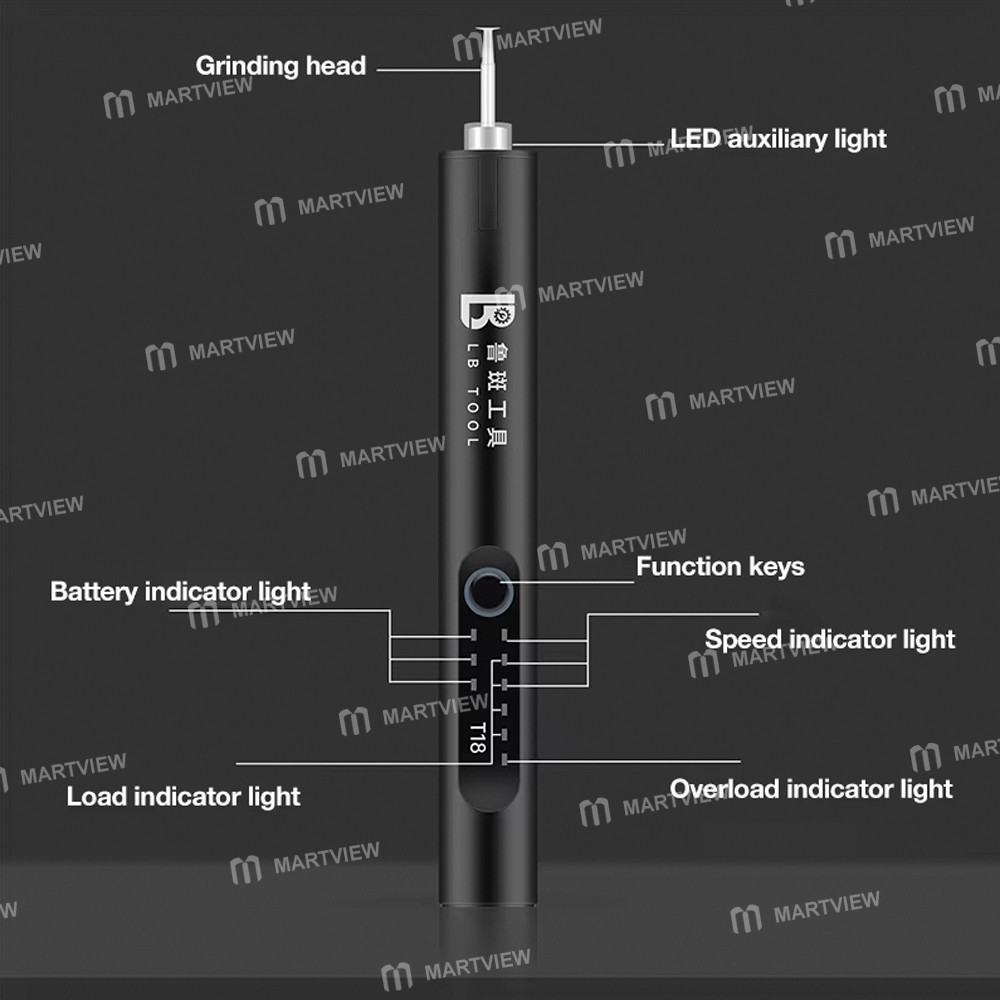 lb tool-t18-speed-adjustable-intelligent-electric-grinding-pen-with-7pcs-grinding-heads-6