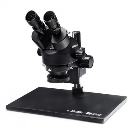 YCS 1S MAX 7X-45X 360° Rotation Trinocular Stereo Zoom Microscope with Big Base