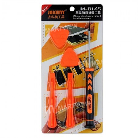 JAKEMY JM-8145 5 in 1 Multifunctional Electronic Repair Tools Kit & Telecommunication Tools Set Compatible for iPhone 7 / 7 Plus 6S / 6S Plus / 6 / 6 Plus / 5S / 5C / 5 / 4S / 4