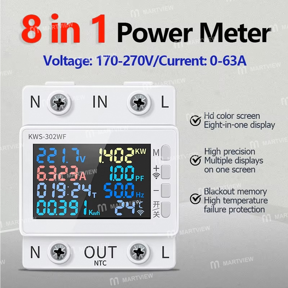 kws 302-series-multifunctional-rail-mounted-voltage-current-meter-with-power-off-protection--wifi-ca