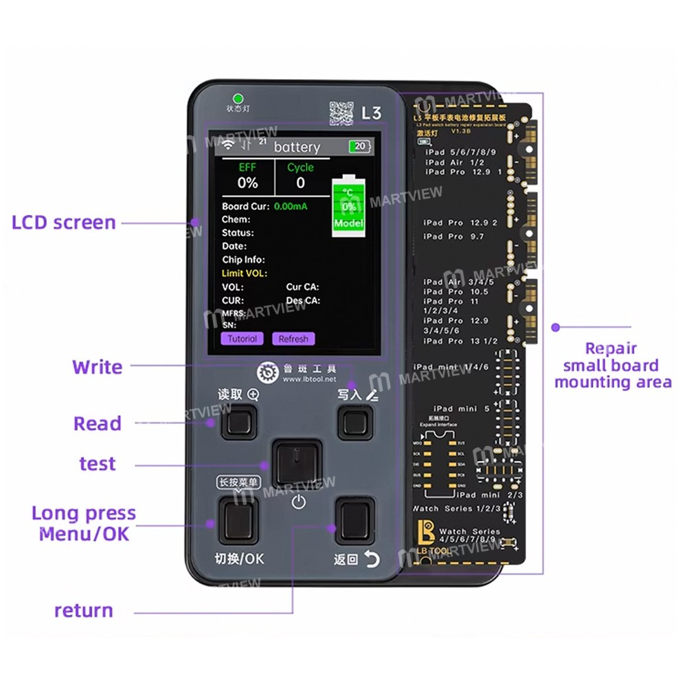 luban l3-programmer-specific-ipad-apple-watch-battery-repair-expansion-board-5