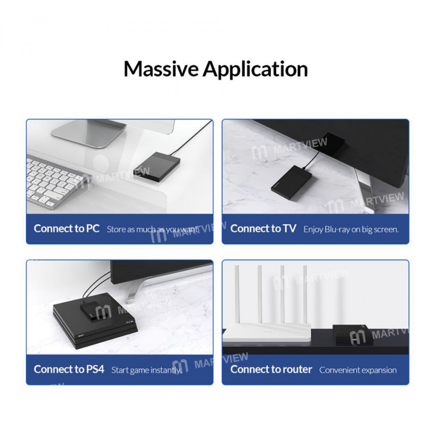 Orico 2526C3-BK 2.5-inch SATA to USB 3.1 Type C External HDD Enclosure for 2.5 Inch SSD and HDD 7-9.