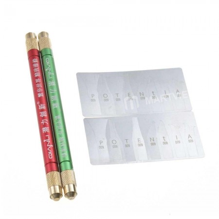 2 X Dual-Purpose Handle with 16pcs Knives CPU BGA Chip Remove Tool Pry Knife For iPhone Mobile Phone Motherboard