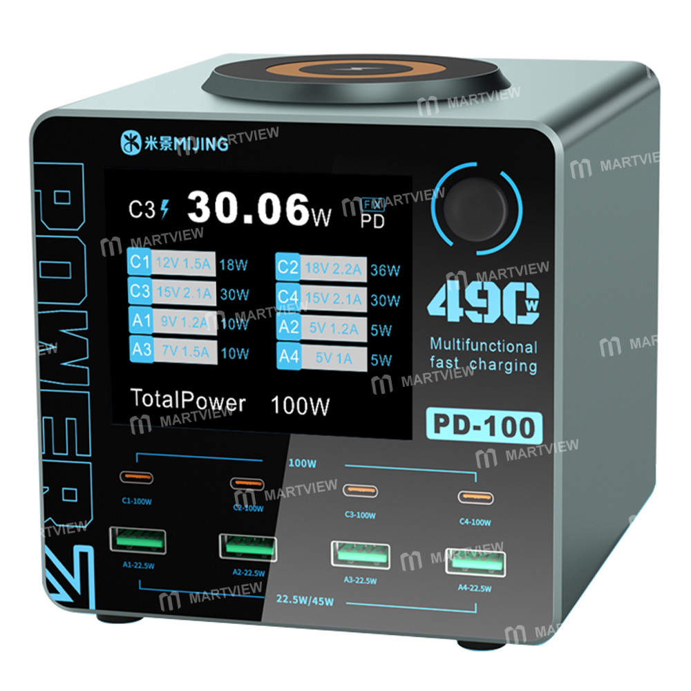 mijing pd100-100w-multi-port-smart-fast-charger-supports-qc-pd-fast-charging-15w-wireless-charging-1