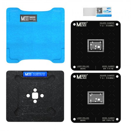 MaAnt CPU BGA Reballing Stencil Platform Set for iPhone 16 Series Apple A18 / A18 Pro CPU
