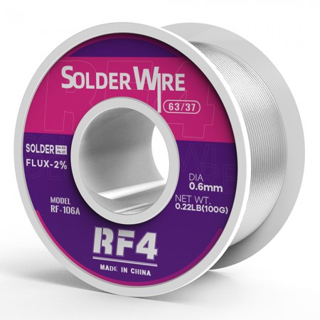 RF4 RF-106A 100g 0.6mm 63%Sn Lead Rosin Core Solder Tin Wire