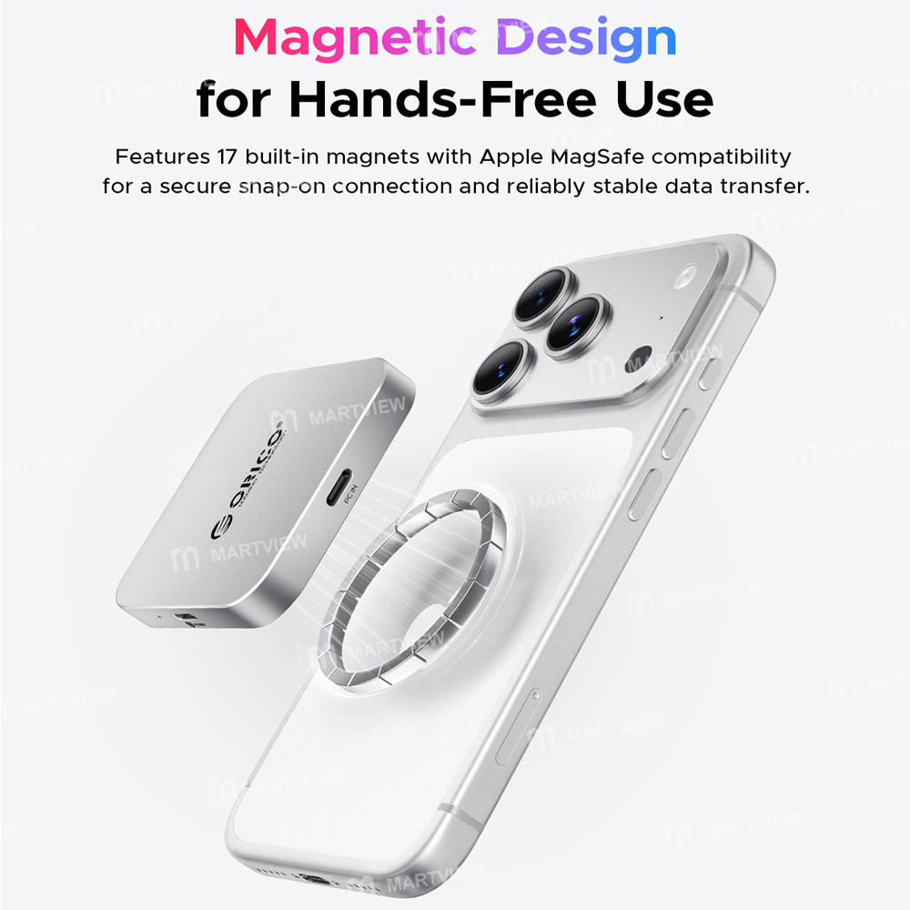 orico air5-air5c-usb-c-to-sd-tf-slot-pd100w-ultra-thin-magnetic-card-reader-for-iphone-android-table