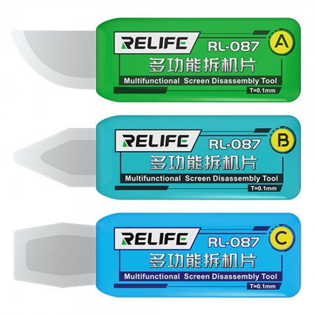 Relife RL-087 Multi-function Ultra-thin Steel Disassembly Blade Set for Mobile Phone Screen / Edge