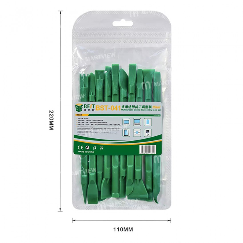BST-041 10-in-1 Multipurpose Plastic Double Head Spudger Set for Digital Products Disassemble Repair