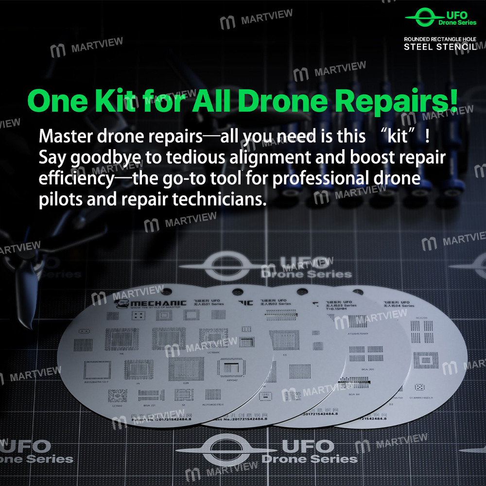 mechanic ufo-drone-series-4-in-1-tinning-bga-reballing-stencil-set-for-drone-maintenance-3