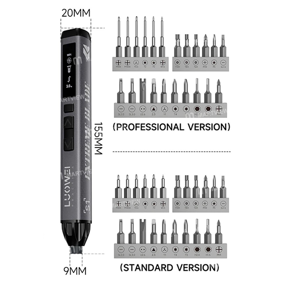 luowei lw-s1-s1pro-adjustable-torque-electric-screwdriver-with-24pcs-s2-bits-support-iphone-17-serie