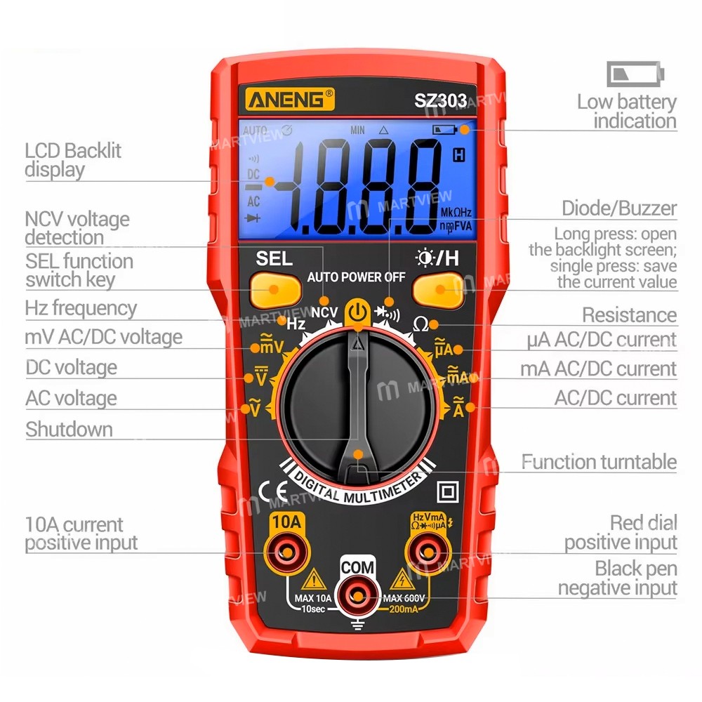 aneng sz303-ac-dc-current-voltage-digital-multimeter-with-backlighting-screen-9