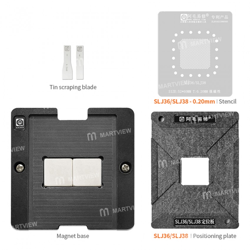 Amaoe SLJ36/SLJ38 0.2mm BGA Soldering Reballing Stencil Platform for Laptop SLJ36 SLJ38 Chipset
