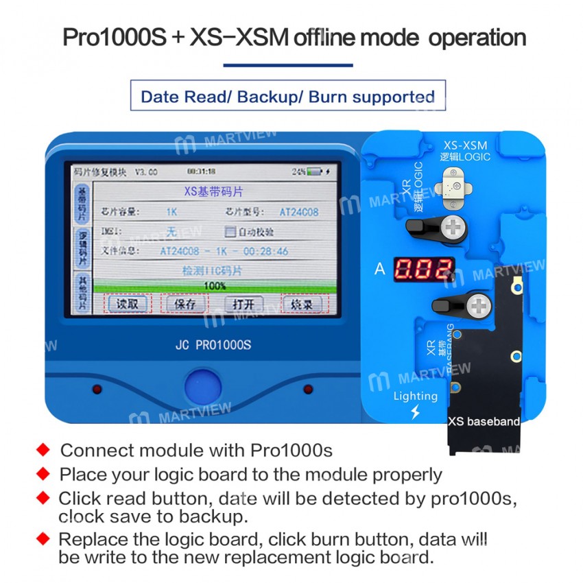JC Logic Baseband EEPROM Chip Non-removal Module for iPhone XR / Xs / Xs Max
