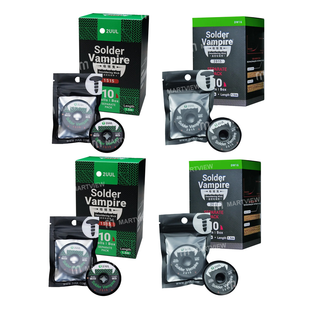 2uul dw-series-solder-vampire-2015-ultra-density-desoldering-wick-10rolls-box-separate-pack-1