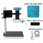 48MP HDMI USB 60FPS Microscope Camera with Adjusting Bracket 130X C-mounting Lens