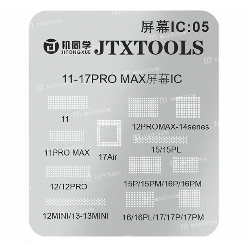 jtx lcd-screen-ic-flex-cable-protection-stencil-set-for-iphone-11-to-17pro-max-6