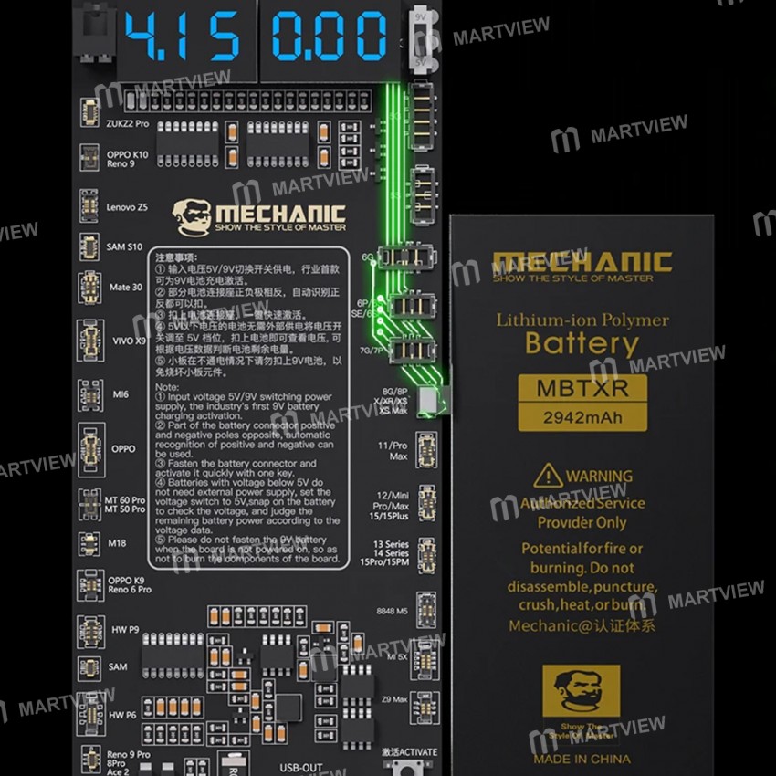 mechanic f918-battery-activation-board-for-iphone-6-to-15pro-max-and-400-android-phone-6