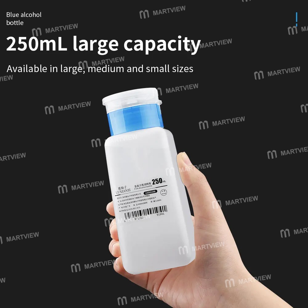 luxianzi 120-180-250ml-multi-capacity-blue-cap-square-bottle-push-up-plastic-alcohol-bottle-9