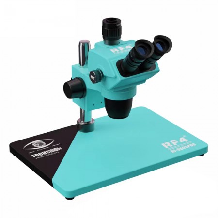 RF4 RF6565Pro 6.5-65X Synchronous Zoom Trinocular Stereo Microscope with Aluminum Alloy Base
